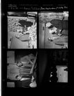 Broom promotion; Country store; Woman (possibly Agnus Fullilove) and two men looking at paper (4 Negatives) (May 1, 1958) [Sleeve 4, Folder a, Box 15]